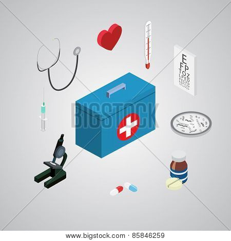 Flat design isometric style modern vector illustration icons set