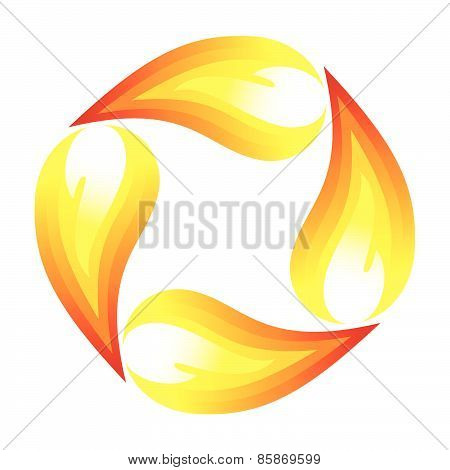 Abstract fire flames icon