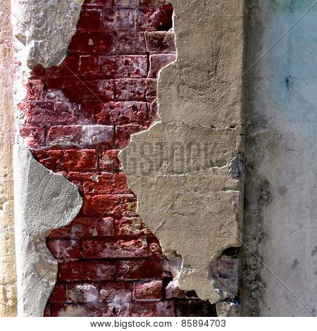 Brick under plaster