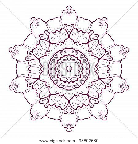 Mandala. Round Ornament Pattern. Tattoo. Vector