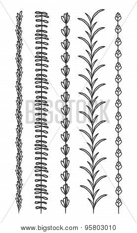 Decorative seamless border. Floral elements. Vector