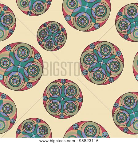 Circles geometric seamless pattern