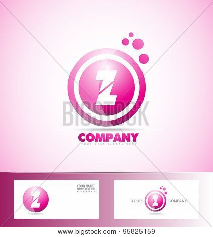 Letter Z Pink Sphere Circle Logo Icon