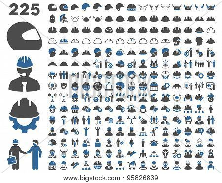Work Safety and Helmet Icon Set.
