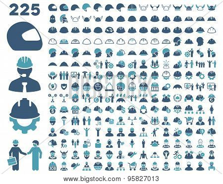 Work Safety and Helmet Icon Set.