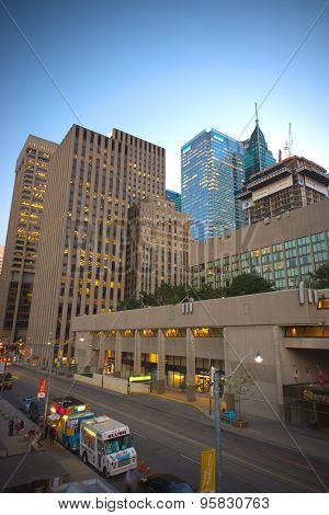 TORONTO,CANADA-JULY 9,2015: A view of  downtown toronto, the third city with most skyscrapers in North America exceeding 200 metres (656 ft) in heigth.