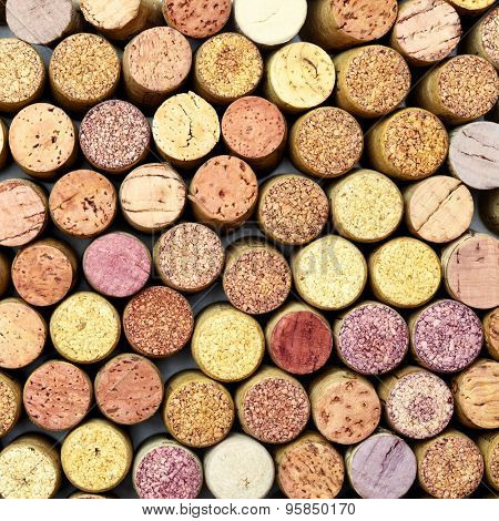 Butt ends of wine corks, may be used as background