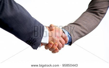 Business people shaking hands, finishing up a meeting