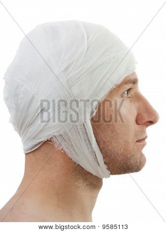 Bandage On Wound Head
