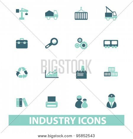 industry icons set, vector