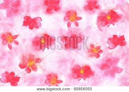 Watercolor splash flowers