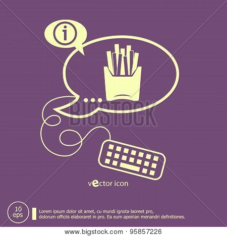 Fried Potatoes Icon And Keyboard Design Elements