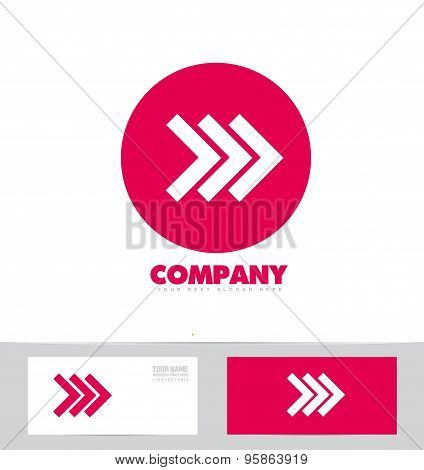 Forward arrow concept pink logo icon