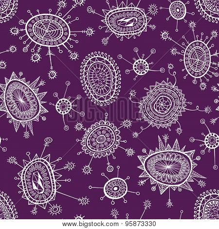 Doodles Hand Drawn Seamless Pattern. Vector Background