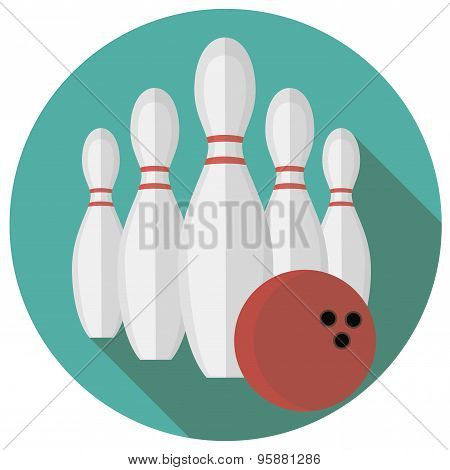Vector illustration of bowling