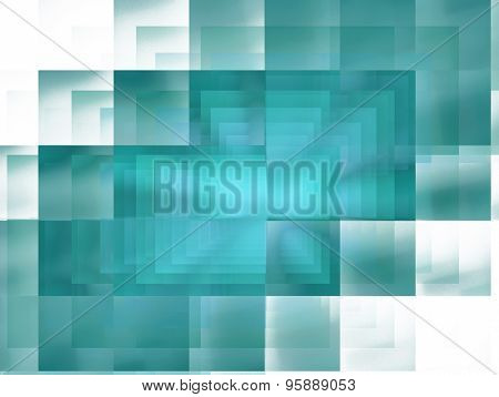 Abstract Fractal Blue Checkered Background