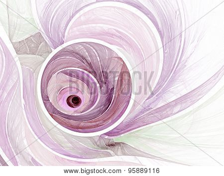 Abstract Pink Fractal Background On The White