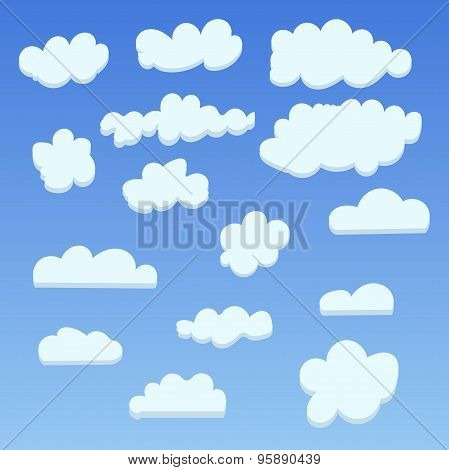 Cartoon Cloud Set