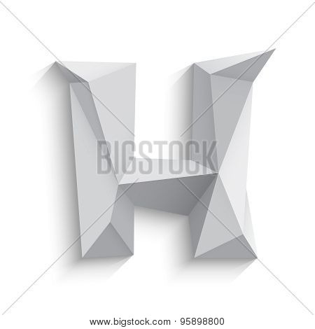 Vector illustration of 3d letter H on white background.