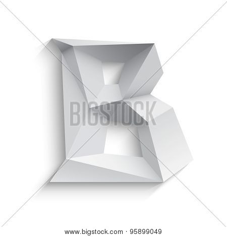 Vector illustration of 3d letter B on white background.