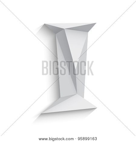 Vector illustration of 3d letter I on white background.