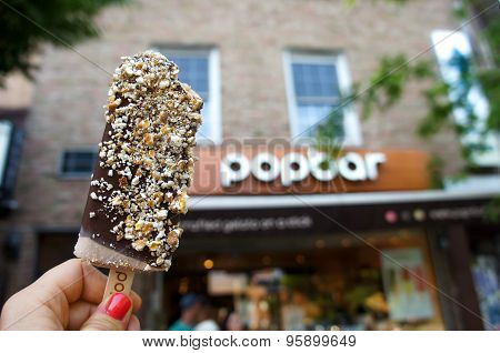 Popbar gelato popsicle in West Village, New York City, July 11, 2015