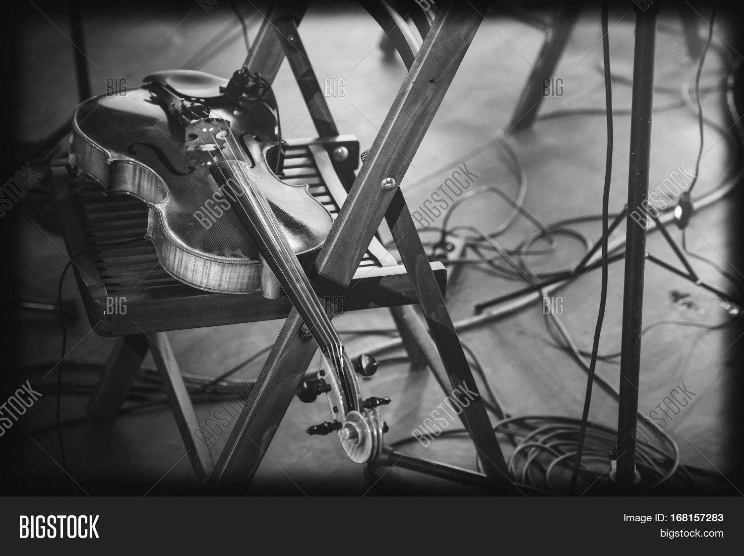 Violin On Chair Black Image & Photo (Free Trial) Bigstock