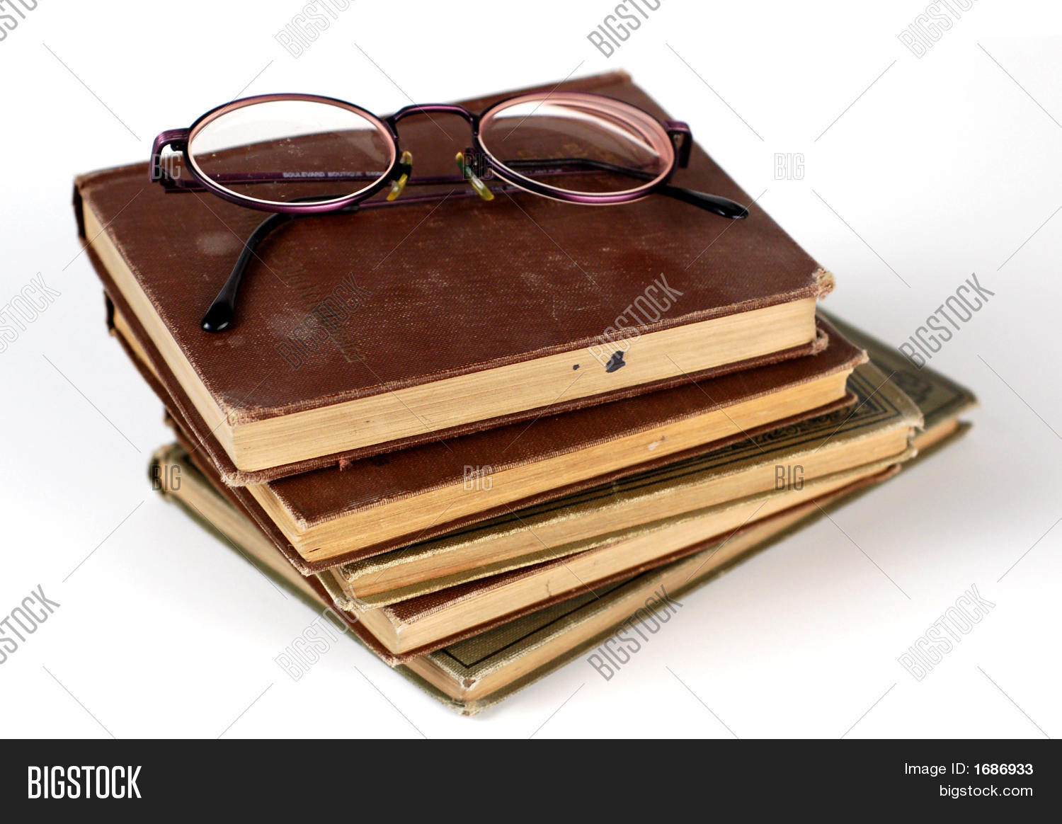 Old Books Glasses Image & Photo (Free Trial) Bigstock