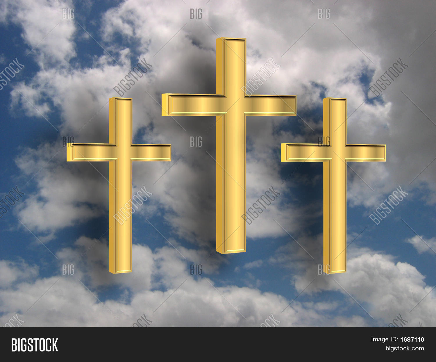 3 Gold Crosses Sky Image & Photo (Free Trial) Bigstock