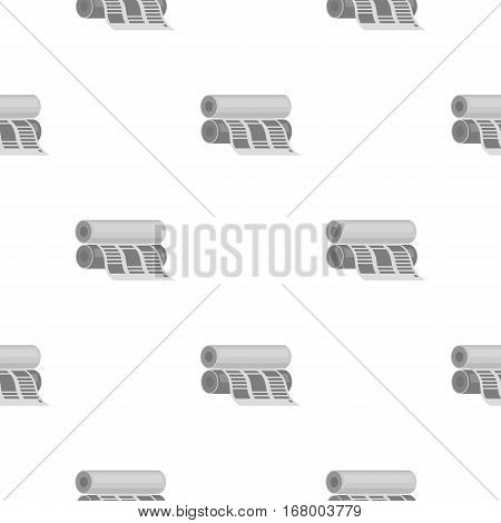 Newspaper printing machine in cartoon style isolated on white background. Typography pattern vector illustration.