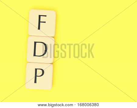 BERLIN GERMANY - FEBRUARY 1 2017: German Politics Concept: Letter Tiles FDP 3d illustration
