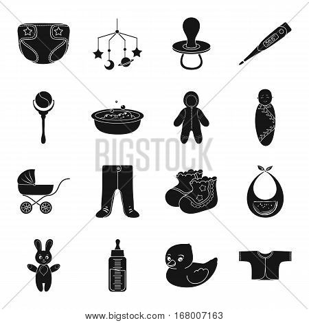 Baby born set icons in black design. Big collection of baby born vector symbol stock illustration