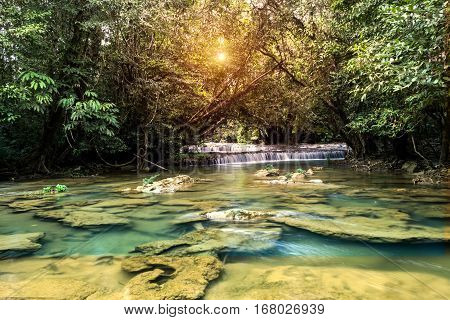 View of Ta Kean Thong Waterfall at Kanchanaburi ProvinceThailand