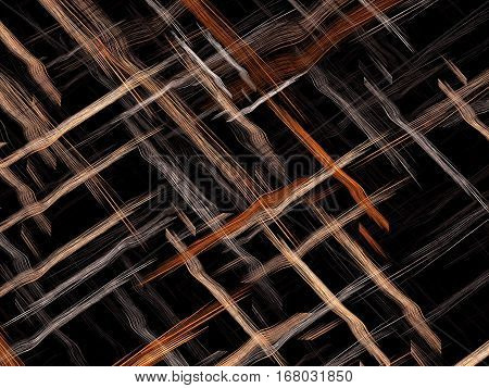 Fractal background or texture with chaos interwoven threads like mat or fabric. Abstract computer-generated image for backdrops, covers, web design.