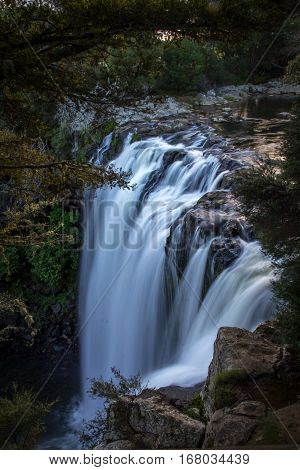 Close Up of Top of Rainbow Falls Kerikeri New Zealand Long Exposure Vertical