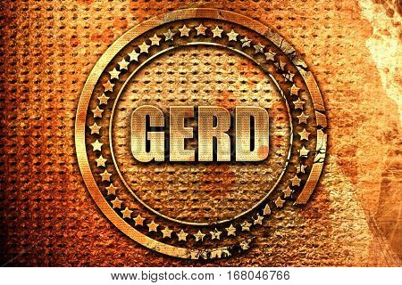 Gerd, 3D rendering, grunge metal stamp