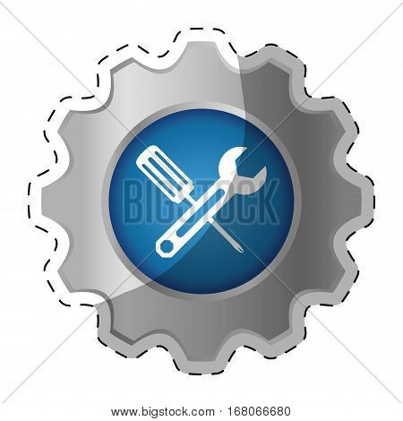 tecnical repair service emblem icon image, vector illustration