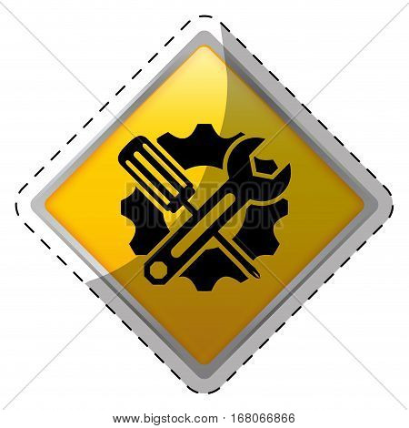 tecnical repair service emblem icon image, vector illustration