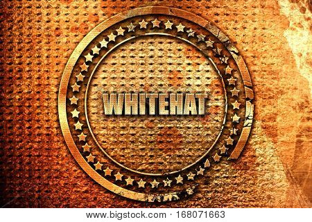 whitehat, 3D rendering, grunge metal stamp