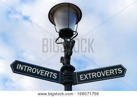 Introverts Versus Extroverts Directional Signs
