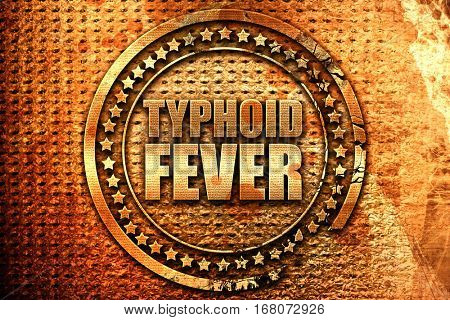 typhoid fever, 3D rendering, grunge metal stamp