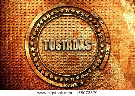 tostadas de ceviche, mexican food, 3D rendering, grunge metal st