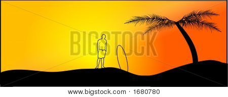 Silhoutte Surfer