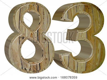 Numeral 83, Eighty Three, Isolated On White Background, 3D Rende