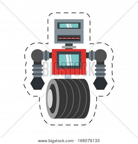 robot machinery automation electronic cutting line vector illustration eps 10