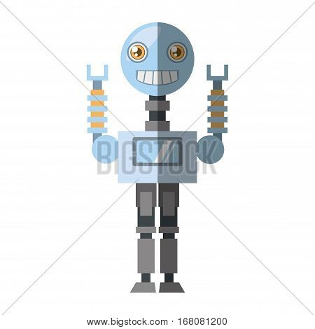 arificial intelligence robotic smiling screen shadow vector illustration eps 10