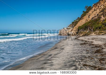 Beacon's Beach and cliffs in Encinitas, California.