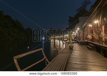 Home raft at Sagklaburi attractions Kanchanaburi Thailand