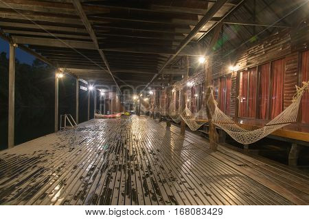 Home raft at Sagklaburi attractions Kanchanaburi Thailand
