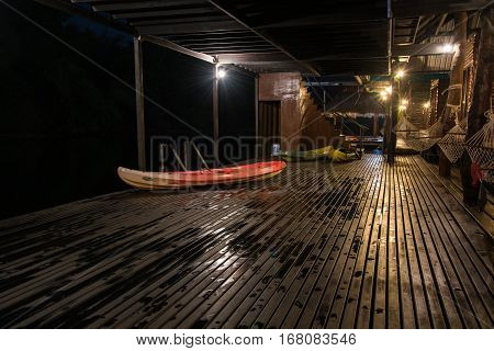 Home raft at Sagklaburi attractions Kanchanaburi Thailand